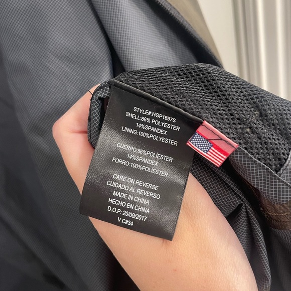 Hawke & Co. Men's Seam Sealed Hooded Water Resistant Rain Jacket Olive green XL - Picture 5 of 9